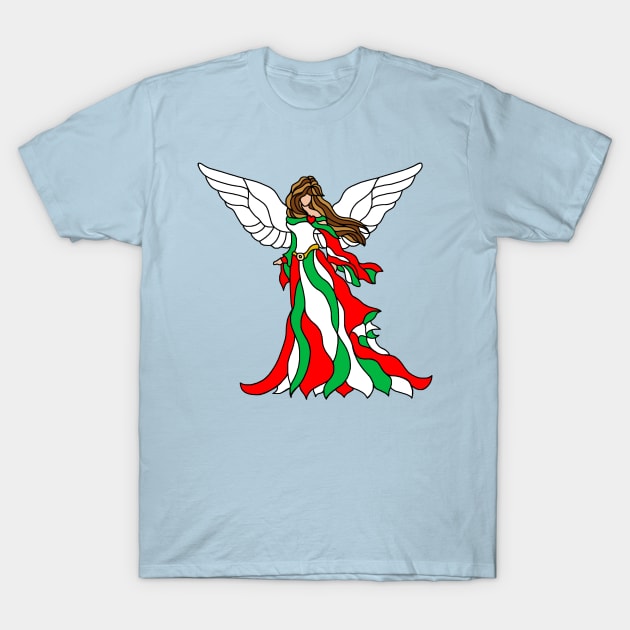Stained Glass Italian Christmas Angel Princess T-Shirt by Art by Deborah Camp